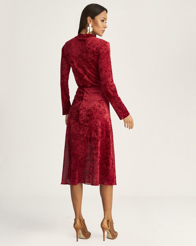 SAIA MIDI MALHA TULE VELVET