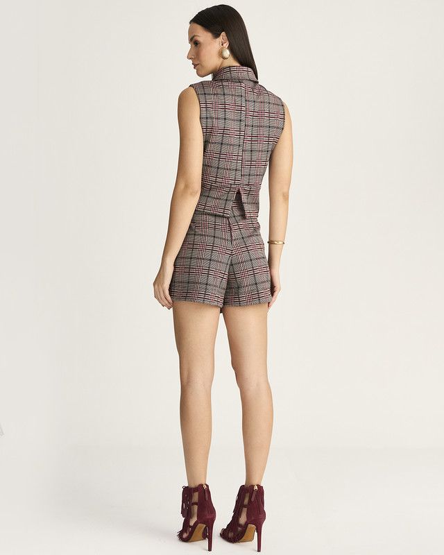 SHORT SAIA MALHA XADREZ