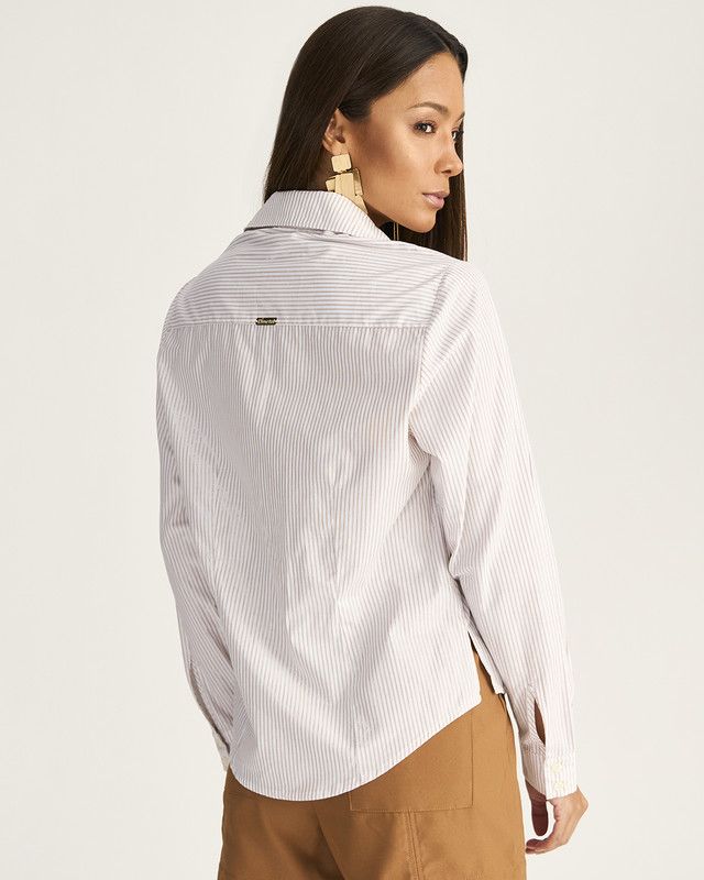 CAMISA MANGA LONGA LISTRA LUREX PRATA