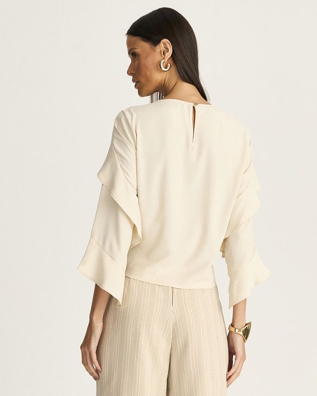 BLUSA CROPPED ALMA DE FLORES C/ BABADOS