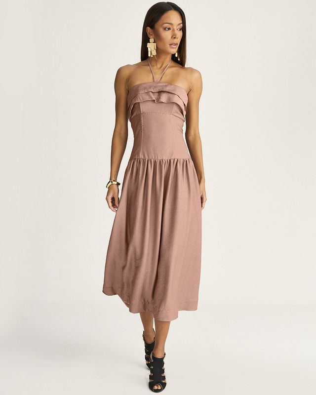 VESTIDO LONGUETE ARUBA C/ DOBRÃO BUSTO