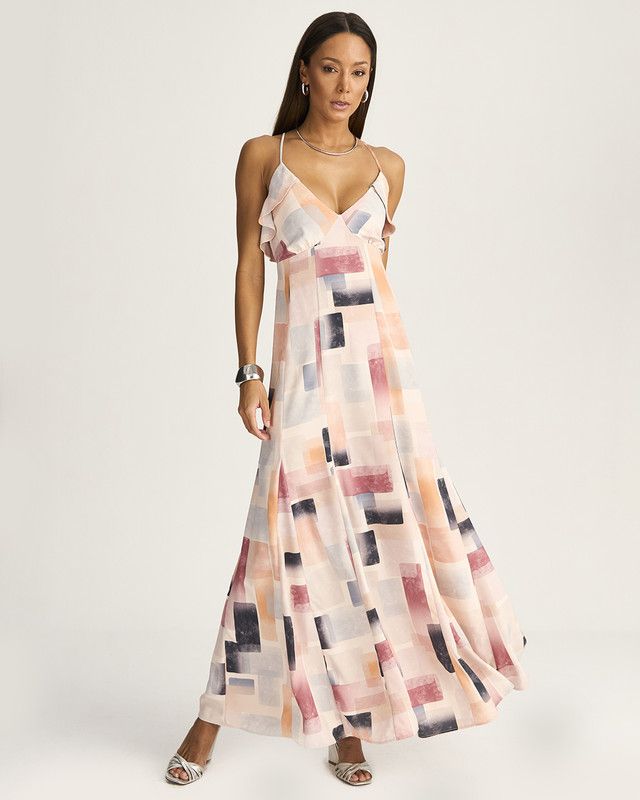 VESTIDO LONGUETE EQUILÍBRIO C/ BABADO