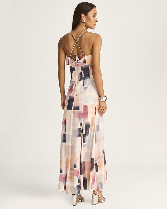 VESTIDO LONGUETE EQUILÍBRIO C/ BABADO