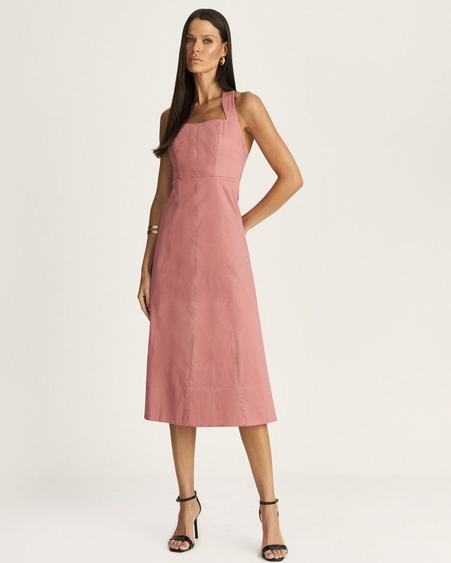 VESTIDO MIDI SATIN C/ RECORTES