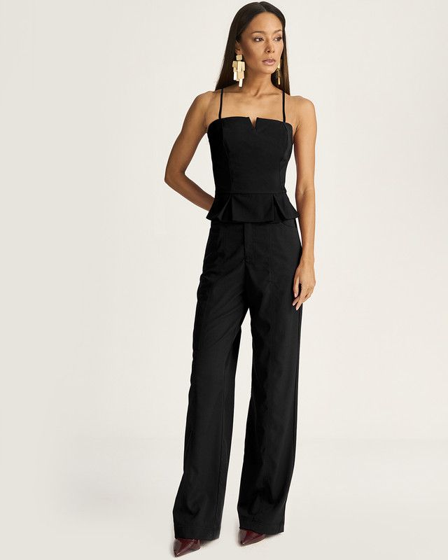 CALÇA MINI FLARE ALFAIATARIA C/ RECORTES