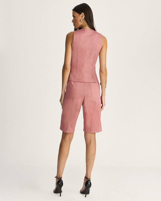 BERMUDA FIT COTTON C/ BOTÕES LATERAIS