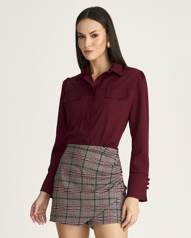 CAMISA MANGA LONGA FRISE C/ LAPELA