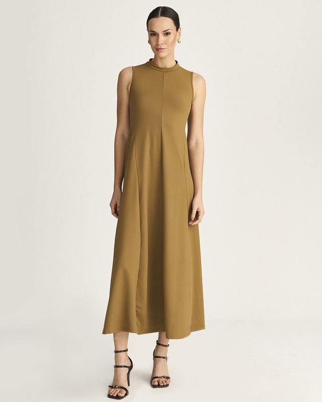 VESTIDO LONGUETE MALHA TWILL C/ NESGAS