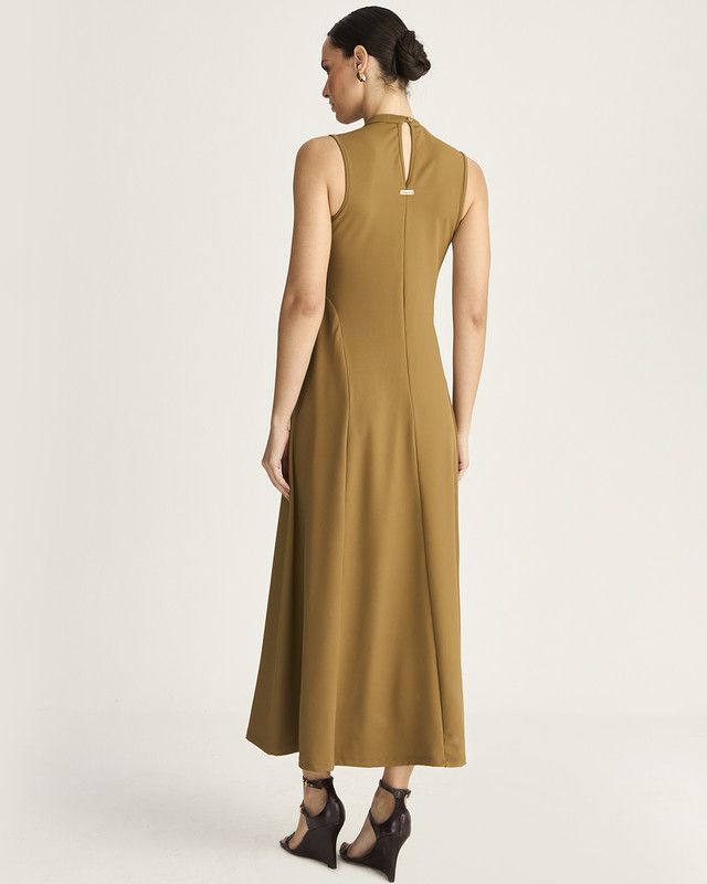 VESTIDO LONGUETE MALHA TWILL C/ NESGAS