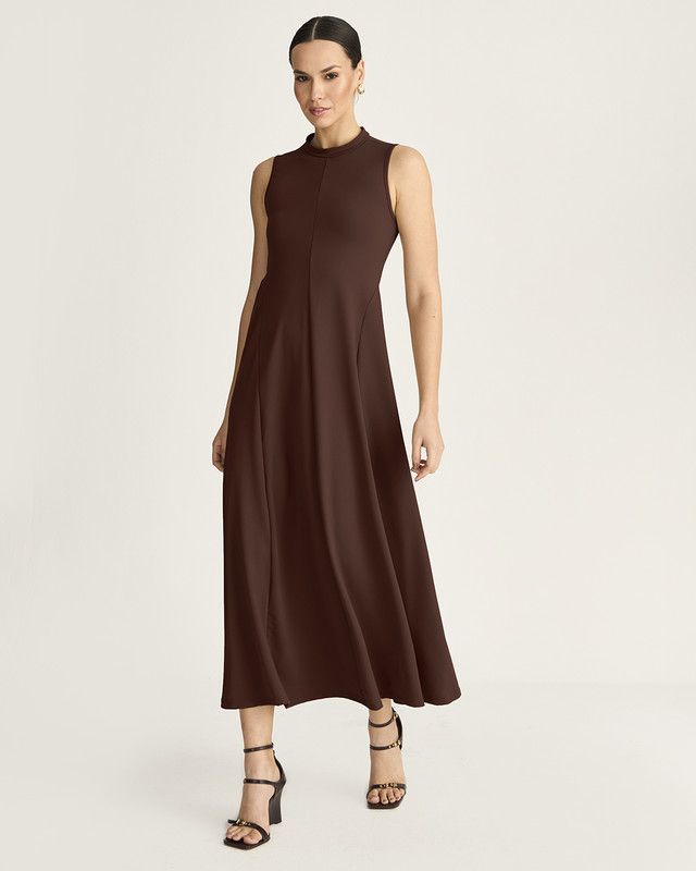VESTIDO LONGUETE MALHA TWILL C/ NESGAS