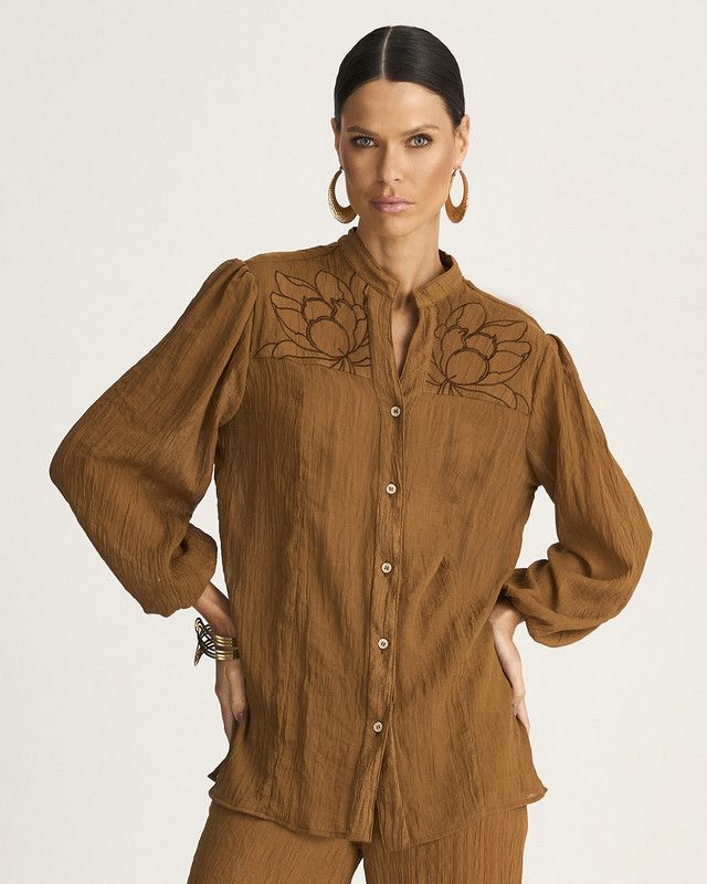 CAMISA GAZE BREEZE C/ BORDADO