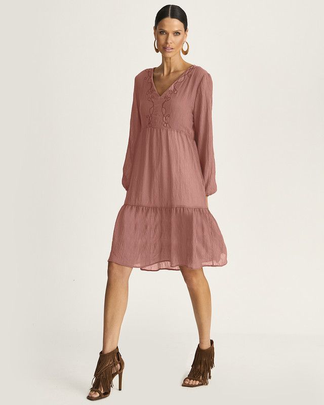 VESTIDO CURTO GAZE BREEZE C/ BORDADO