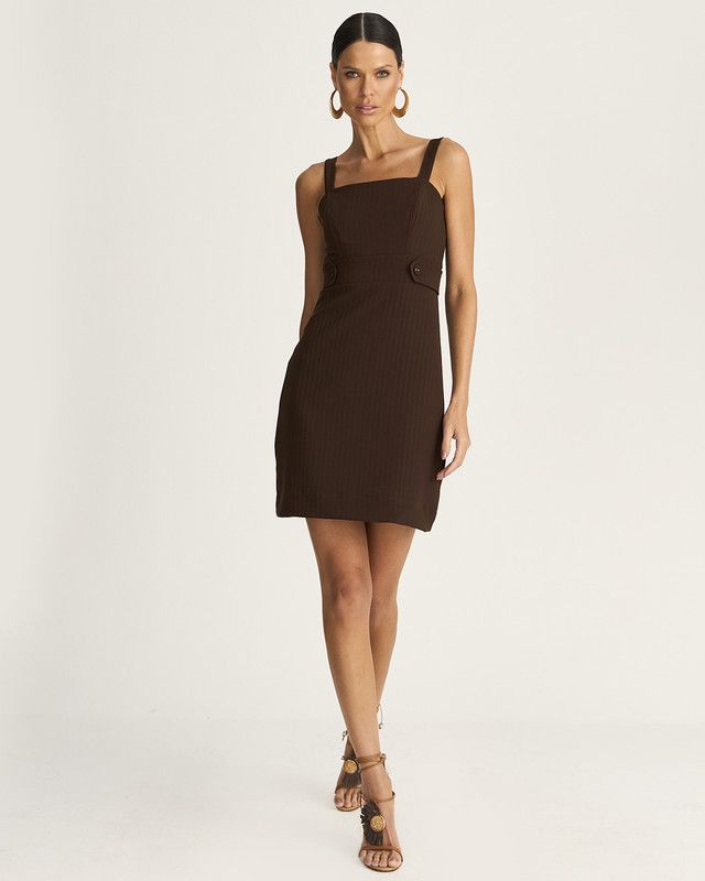 VESTIDO CURTO ALFAIATARIA MALTA C/ MARTINGALE