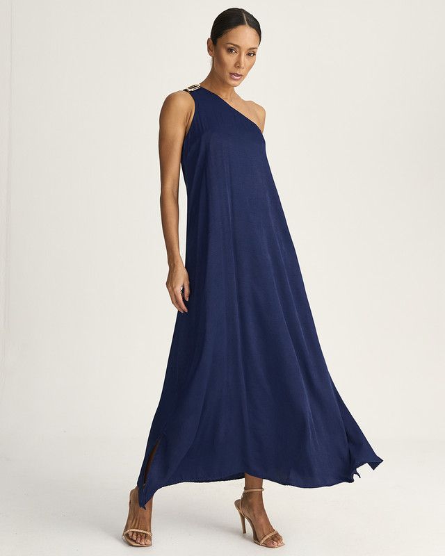 VESTIDO LONGUETE CELINE OMBRO ÚNICO