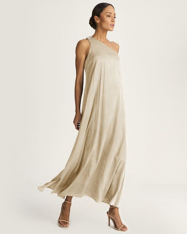 VESTIDO LONGUETE CELINE OMBRO ÚNICO