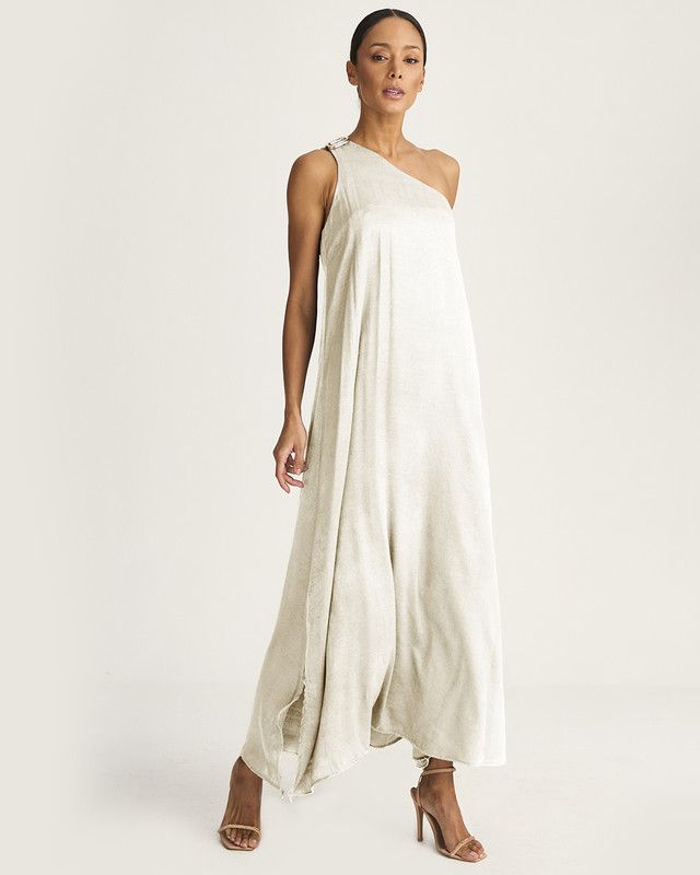 VESTIDO LONGUETE CELINE OMBRO ÚNICO