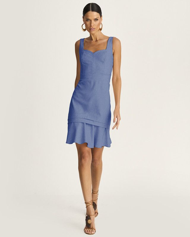 VESTIDO CURTO TULUM C/ PREGAS NA SAIA