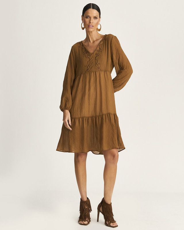 VESTIDO CURTO GAZE BREEZE C/ BORDADO