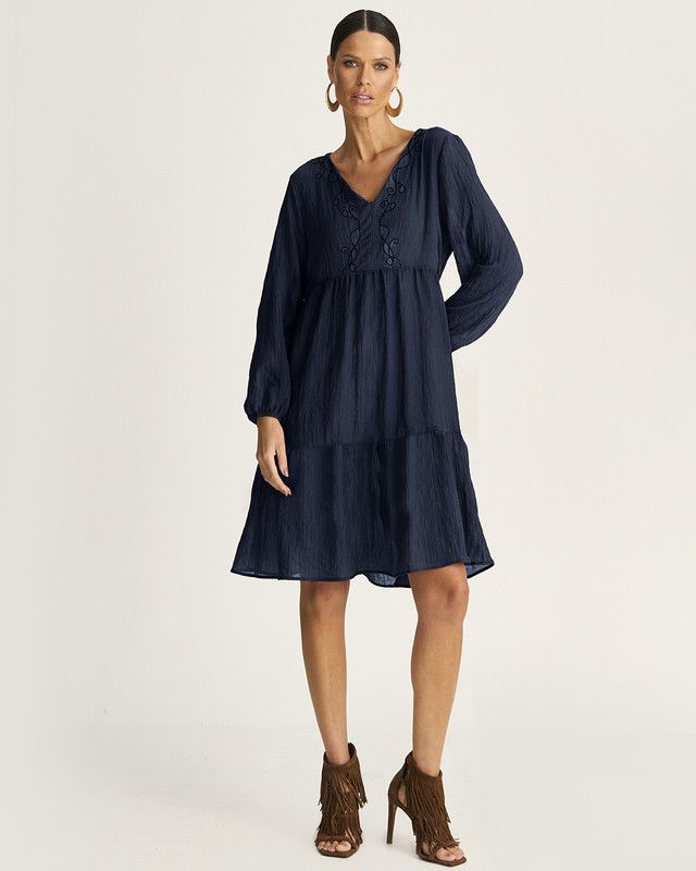 VESTIDO CURTO GAZE BREEZE C/ BORDADO