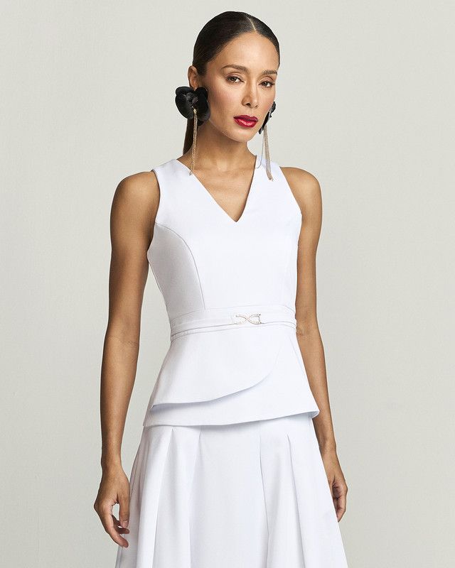 PEPLUM C/ DETALHE DE CINTO