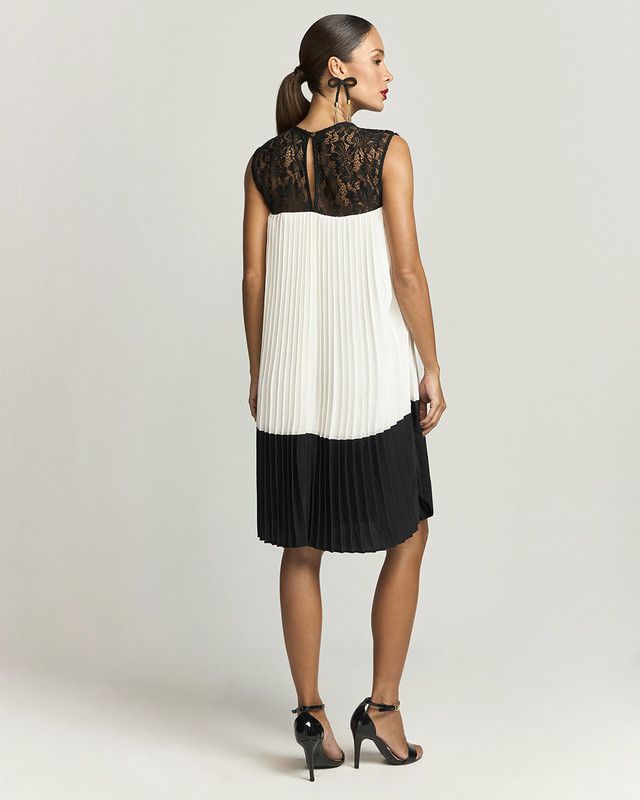 T-DRESS PLISSADO BICOLOR