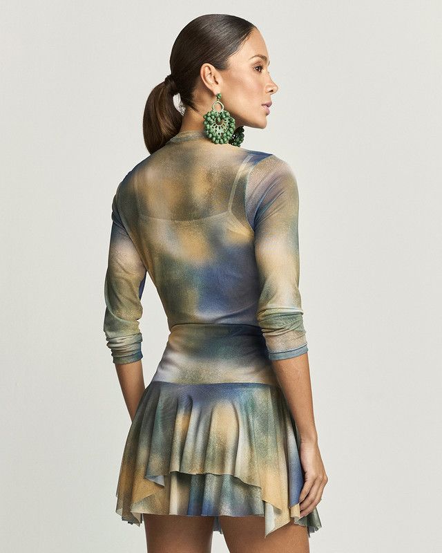 BLUSA MANGA LONGA TULE TIE DYE COPA