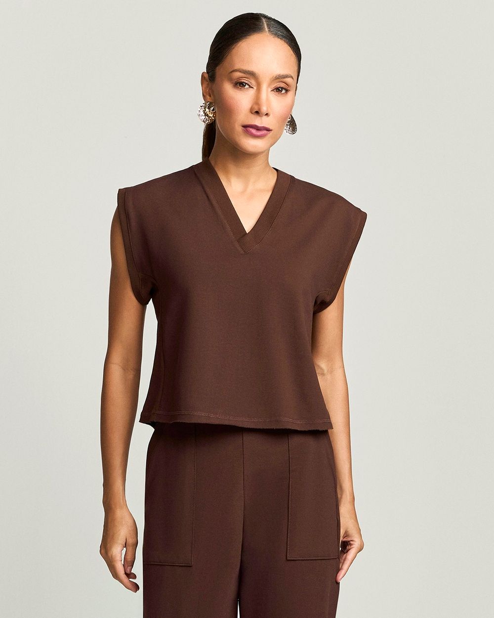 BLUSA DE MOLETOM DECOTE 