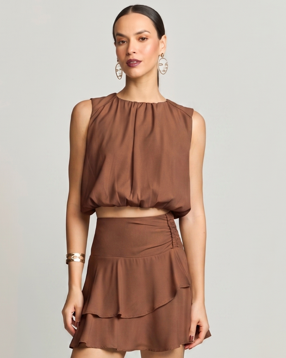 BLUSA EM CREPE BALONÊ