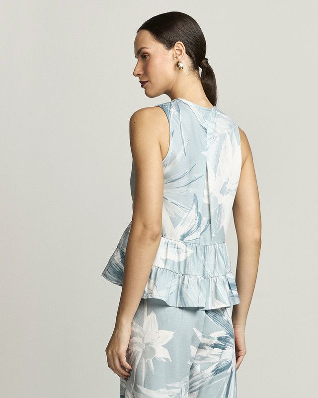 BLUSA FOILIAGE COM BABADOS