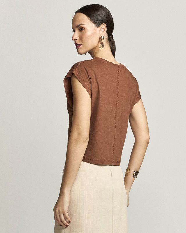 T-SHIRT DE MALHA CROPPED MAPA