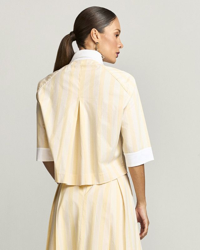 CAMISA CROPPED LISTRA CAMBRIDGE
