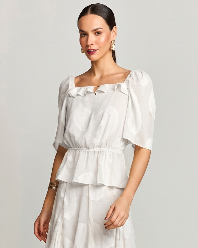 BLUSA CHIFON PASISLEY C/ BABADOS