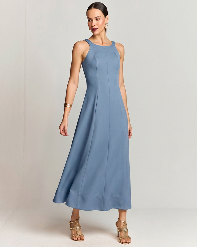 VESTIDO MIDI ALFAIATARIA SOFT C/ NESGAS