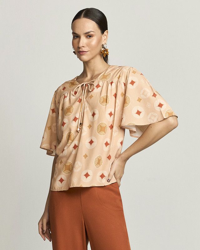T-SHIRT MINI POÁ OCRE