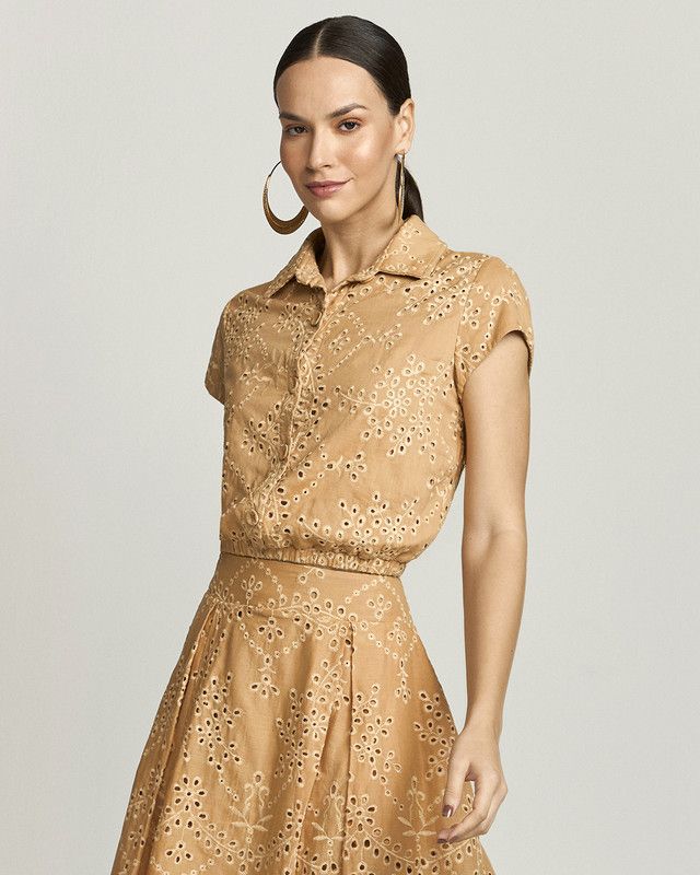 CAMISA CROPPED LAISE VERANO C/ ELÁSTICO BARRA