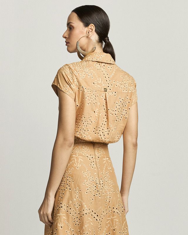 CAMISA CROPPED LAISE VERANO C/ ELÁSTICO BARRA