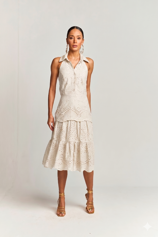 VESTIDO MIDI LAISE FRENTE ÚNICA