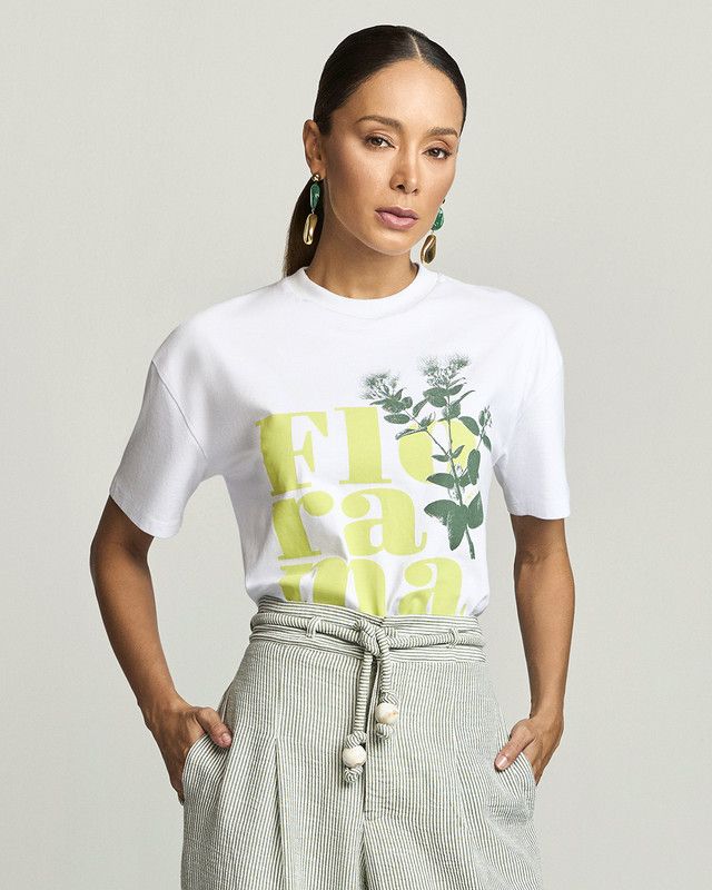 T-SHIRT MALHA OVERSIZE FLORAMA