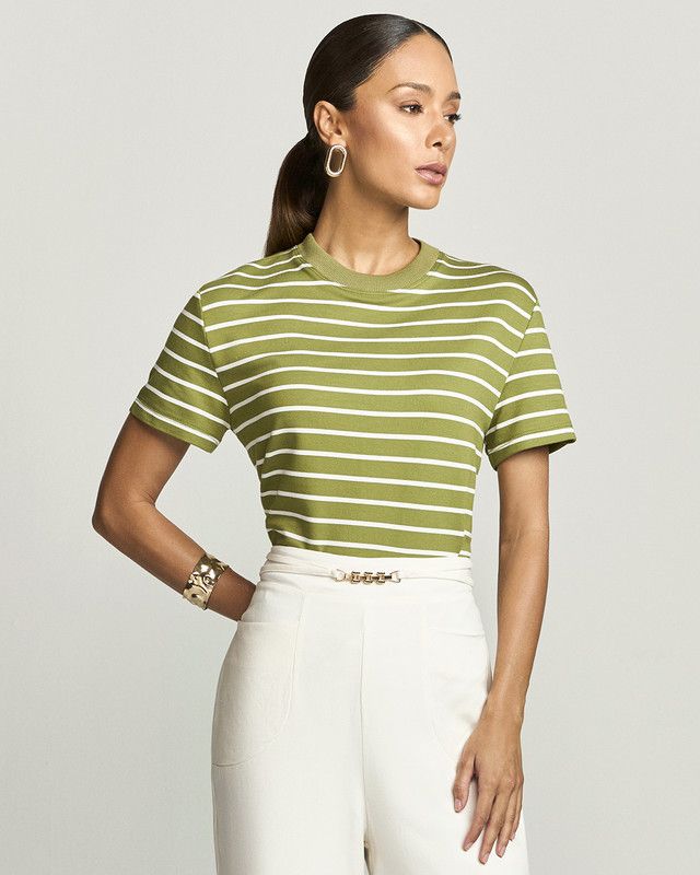 T-SHIRT MALHA LISTRADA