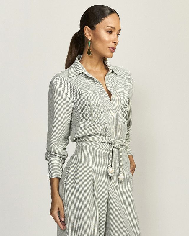 CAMISA OVER SIZE STRIPE C/ BORDADO