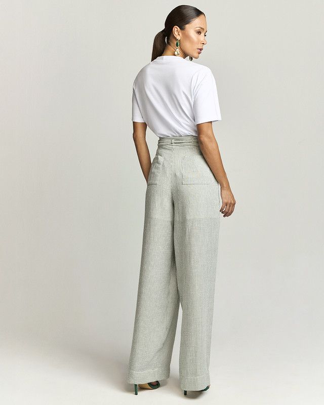 CALÇA STRIPE PALMAS C/ AMARRAÇÃO