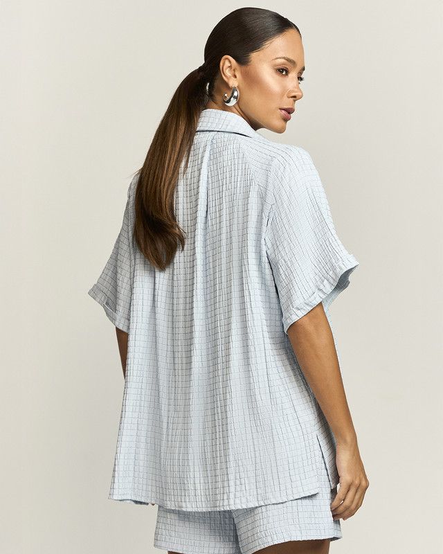 CAMISA OVER SIZE ANARRUGA XADREZ