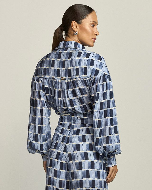 CAMISA MANGA LONGA PATCHWORK JEANS