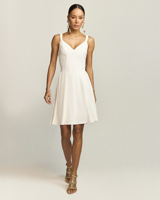 VESTIDO CURTO EM LINHO C/ AMARRAÇÃO COSTA