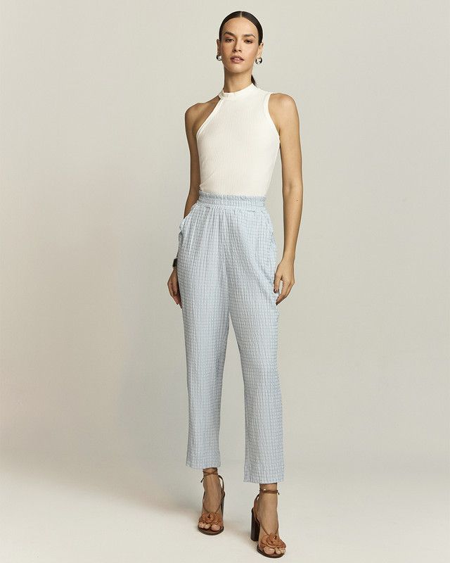 CALÇA CROPPED ANARRUGA C/ ELÁSTICO
