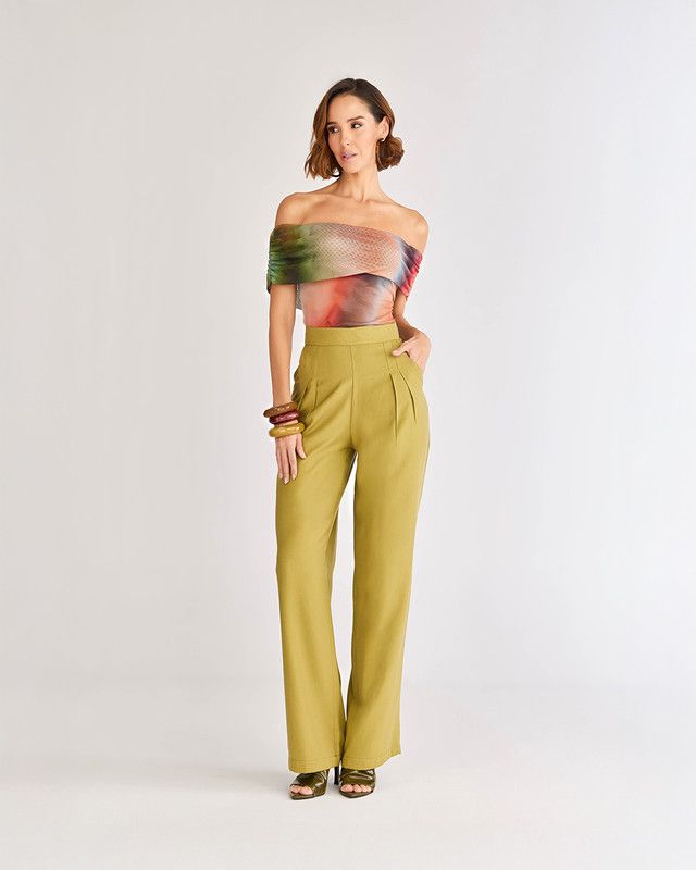 CALÇA ALFAIATARIA MIUMIU C/ PREGAS