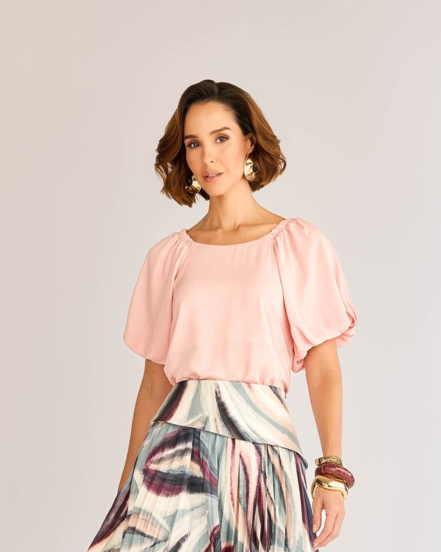 T-SHIRT LISA COM MANGA BALONÊ
