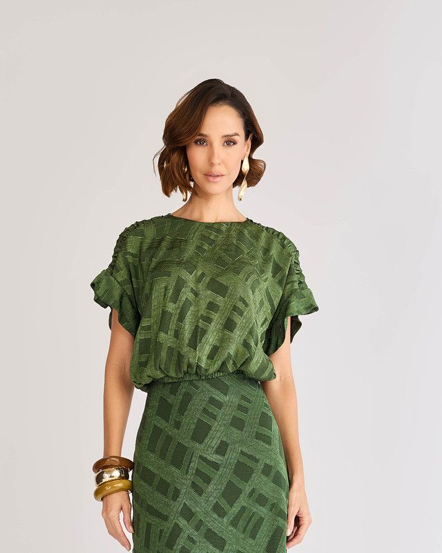 BLUSA C/ ELÁSTICO TRANSPARÊNCIA ARBORETO