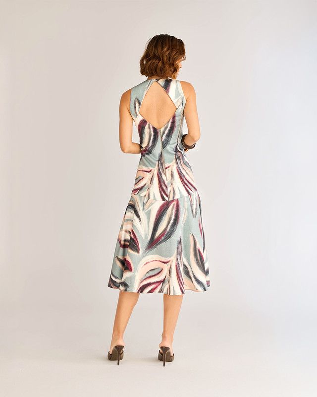 VESTIDO MIDI AURORA C/ SAIA AMPLA