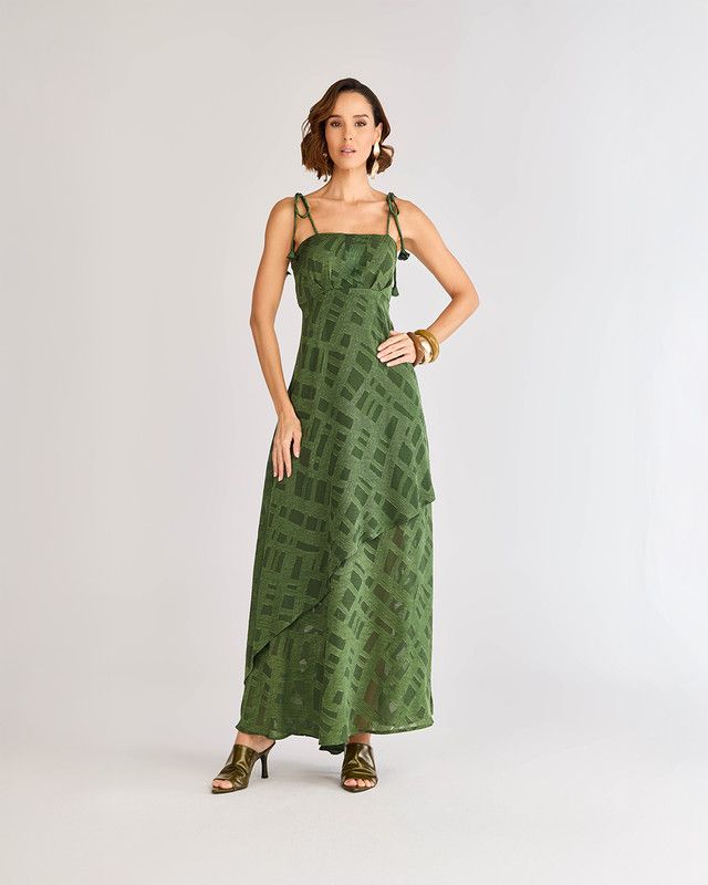 VESTIDO LONGO TRANSPARÊNCIA ARBORETO